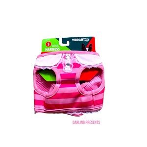 VIBRANT LIFE STRIPED HARNESS DOG COLOR PINK SIZE S